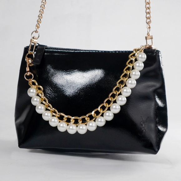 YSL Yves Saint Laurent Bag Black Pearls NEW - Picture 2 of 7
